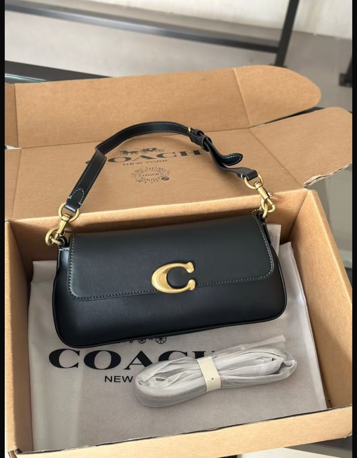 Coach Soft Tabby Shoulder Bag in black leather